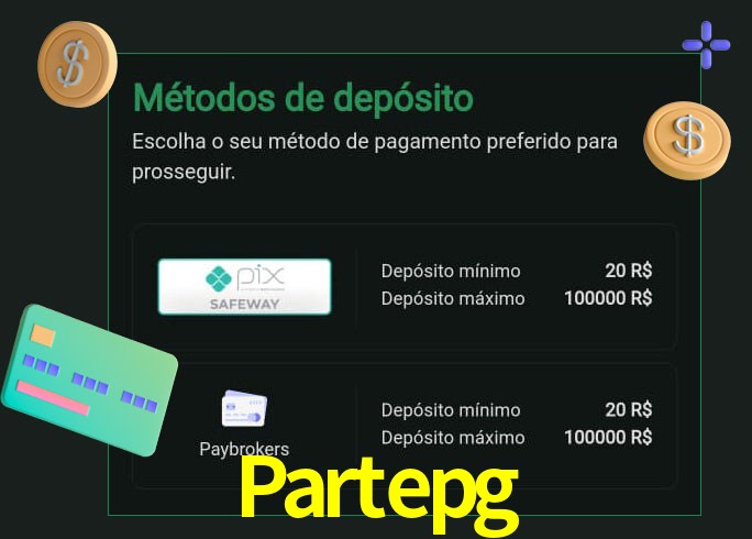 O cassino Partepg oferece uma grande variedade de métodos de pagamento